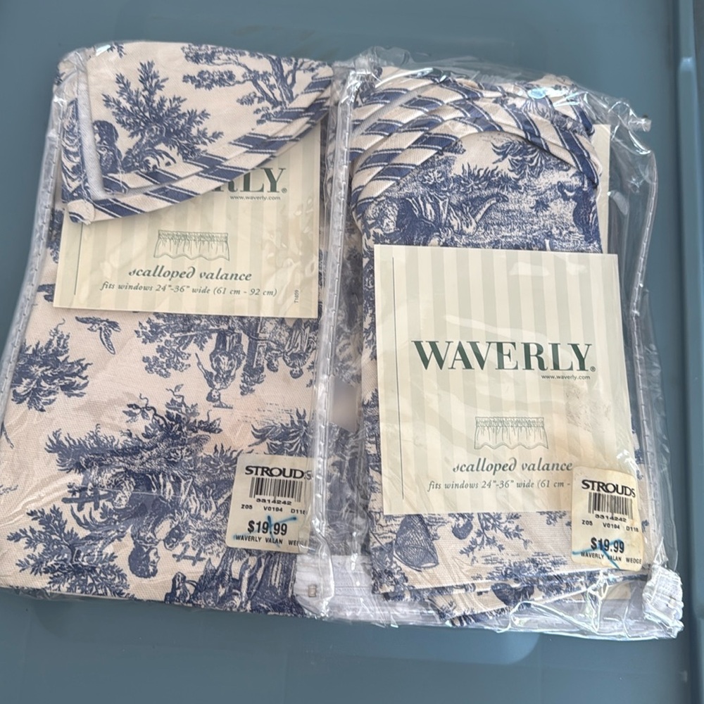 NWT Waverley Curtain Panel in Blue and White